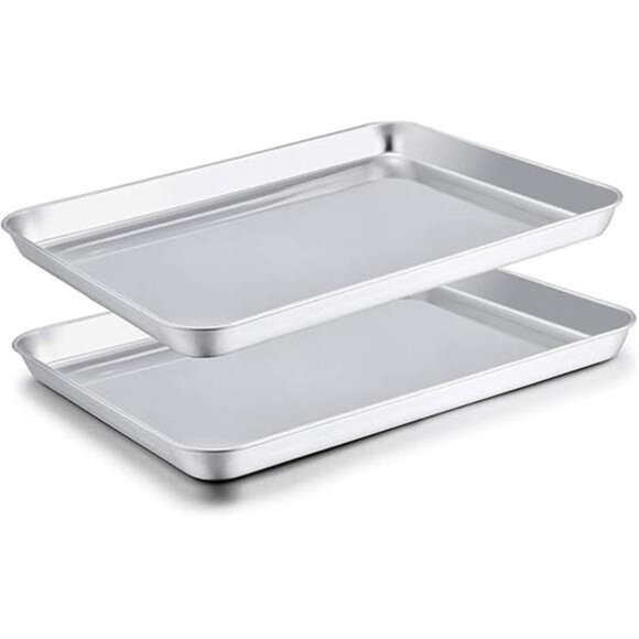 Baking Sheet Set of 2, Baking Pans Tray Cookie Sheet Stainless Steel, Non Toxic - Picture 7 of 7